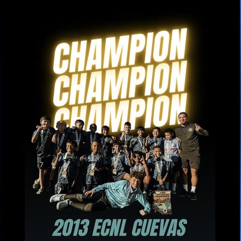 2013 ECNL Cuevas soccer team champions